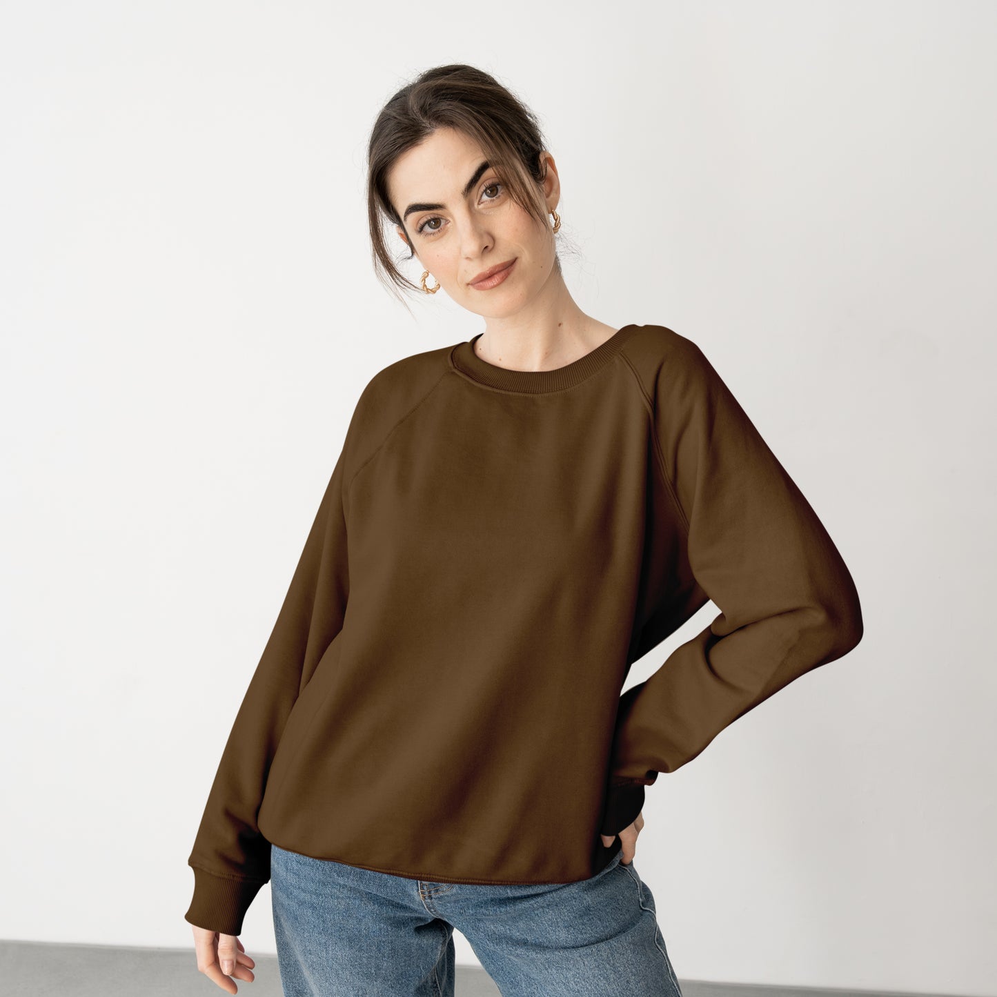 Sweat Shirt Dark Brown For Women- FlyingCart.pk