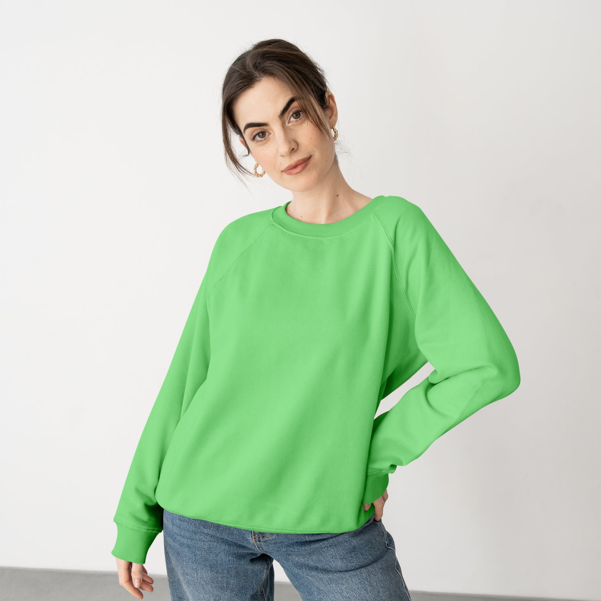 Sweat Shirt Light Green For Women- FlyingCart.pk