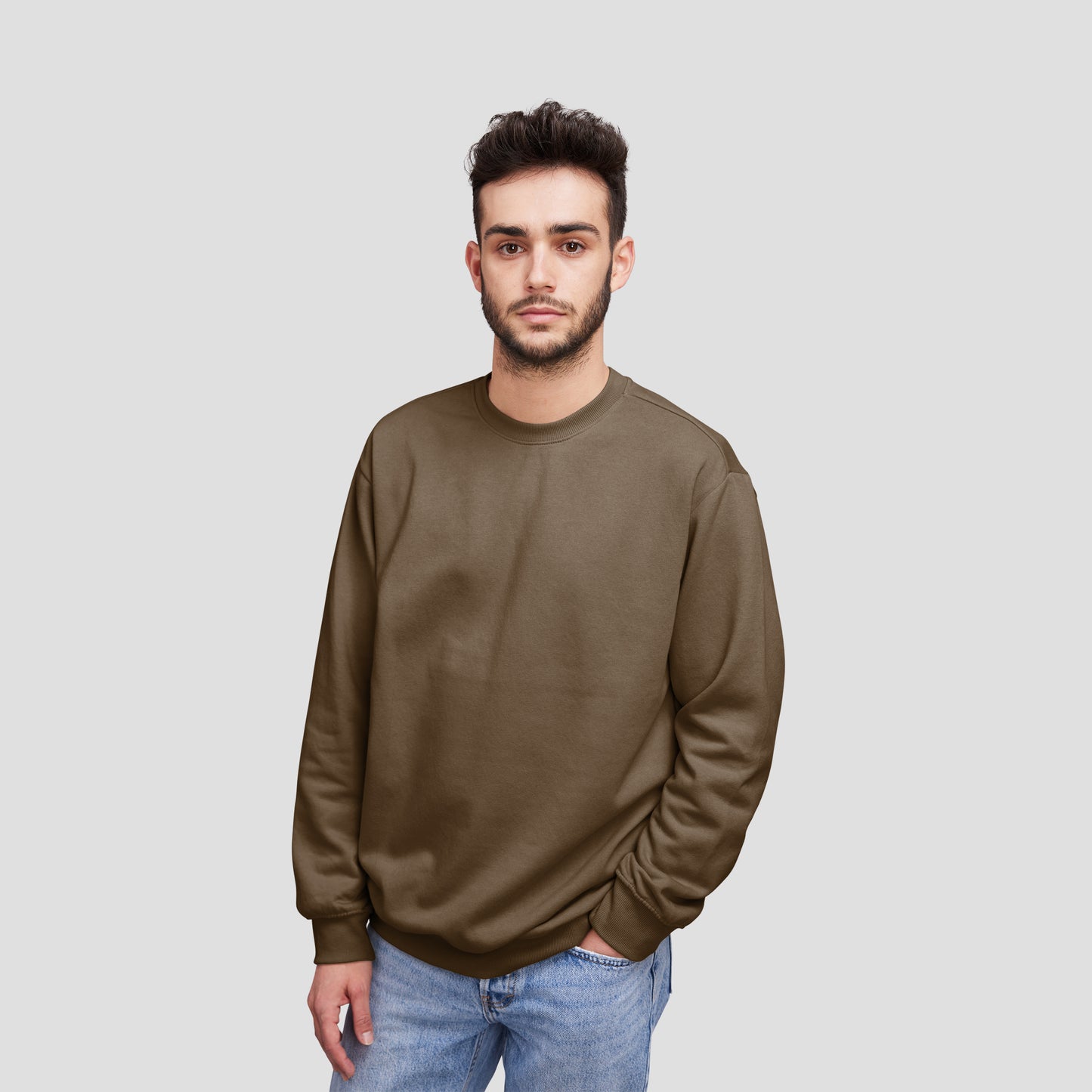 Sweat Shirt Dark Brown For Men- FlyingCart.pk