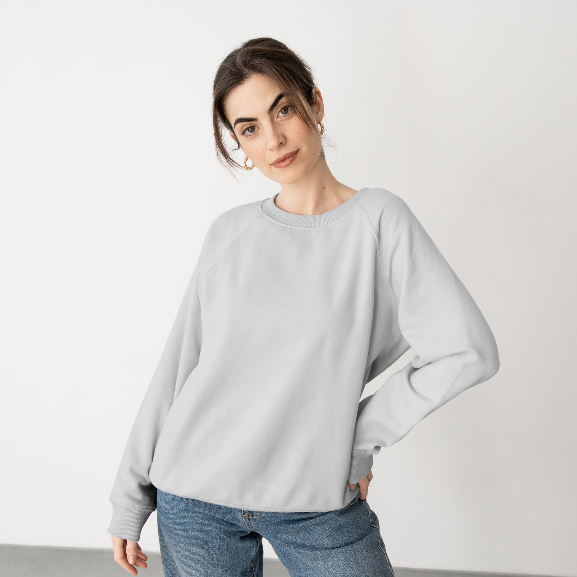 Sweat Shirt Silver Grey For Women- FlyingCart.pk