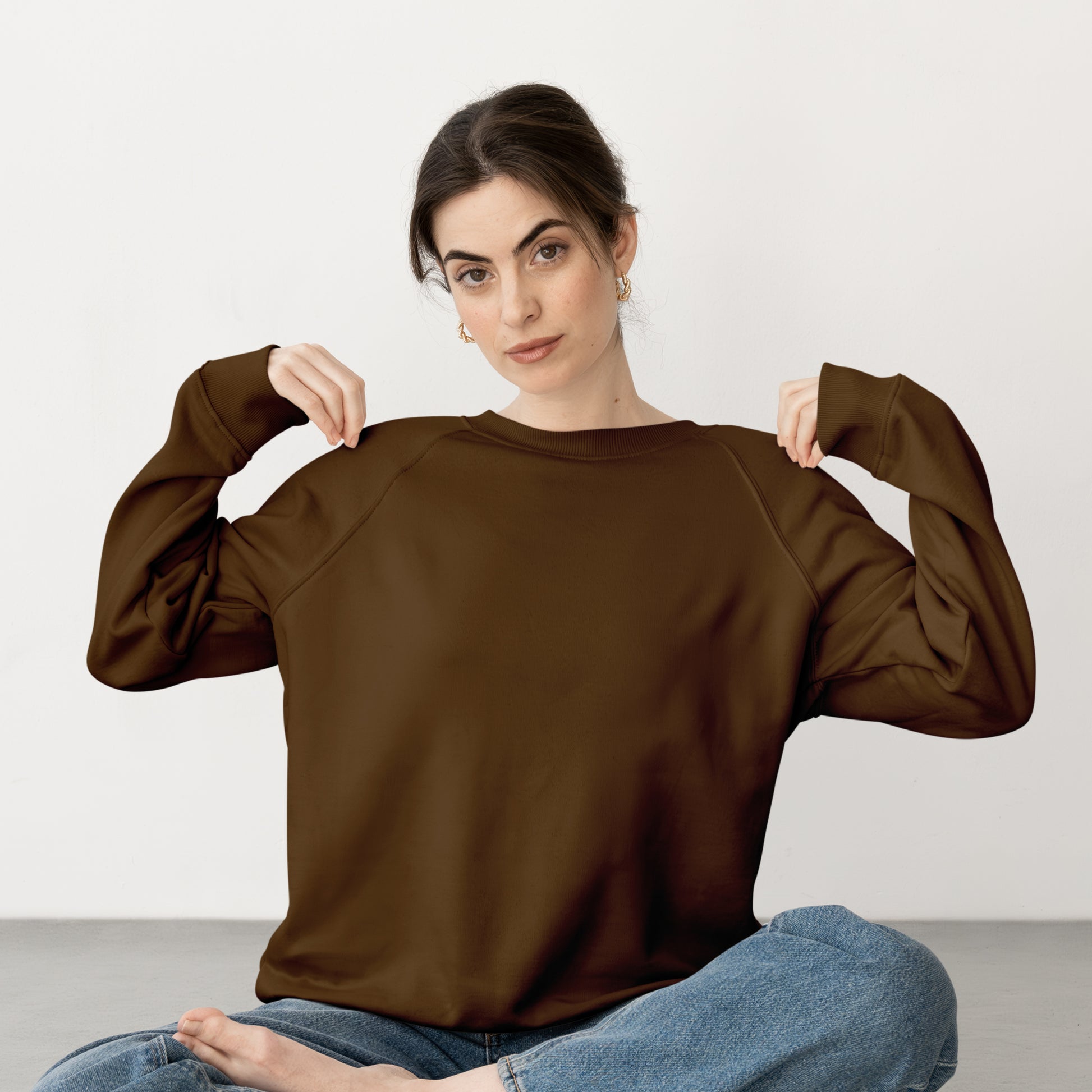 Sweat Shirt Dark Brown For Women- FlyingCart.pk