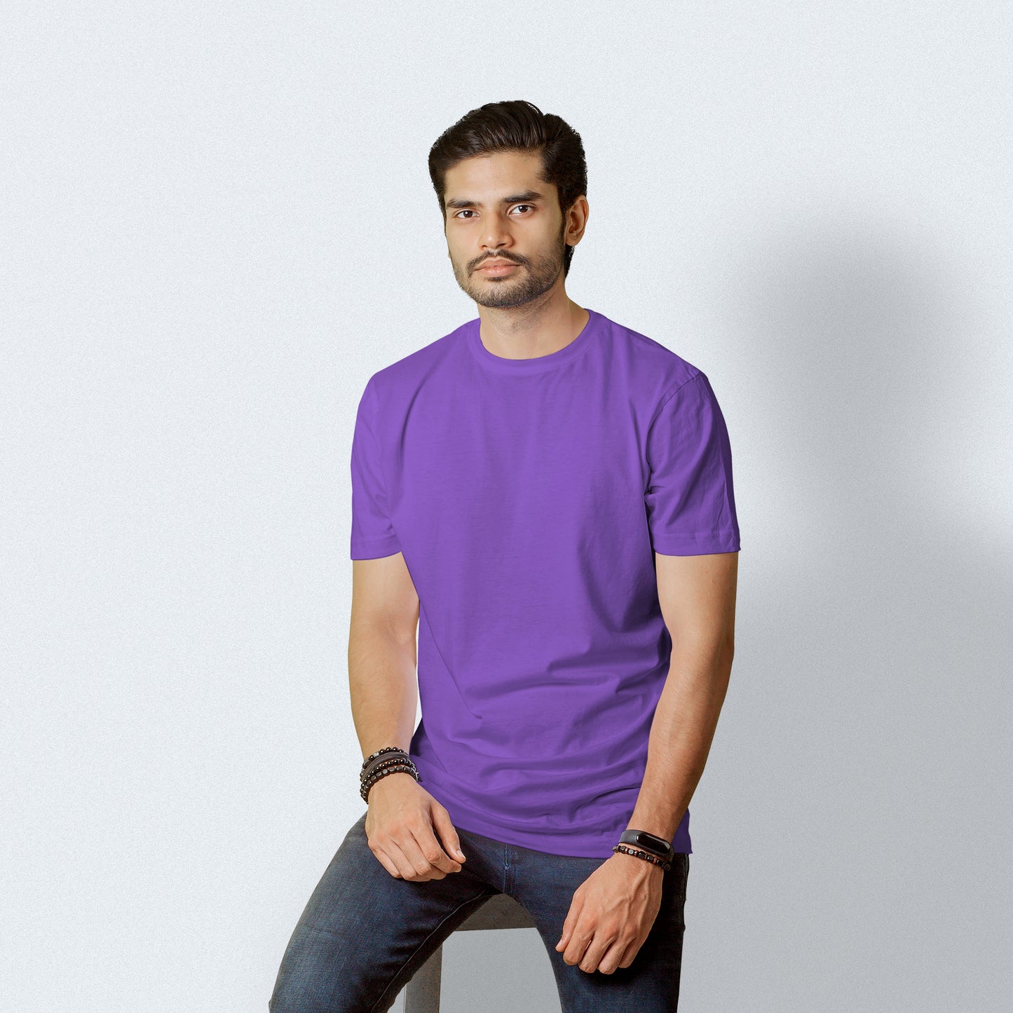 Half Sleeves Royal Purple T-shirt For Men- FlyingCart.pk