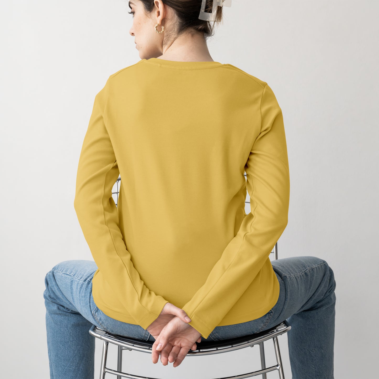 Mustard Full Sleeve T-Shirt for Women- FlyingCart.pk