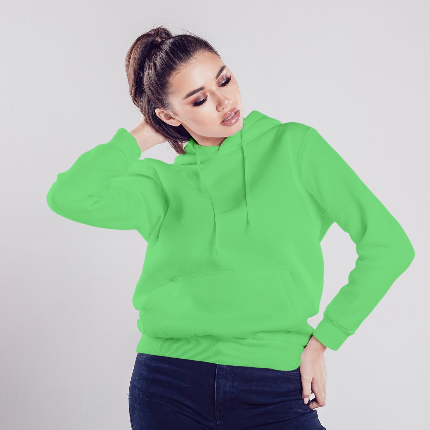 Women Pullover Hoodie Light Green - FlyingCart.pk