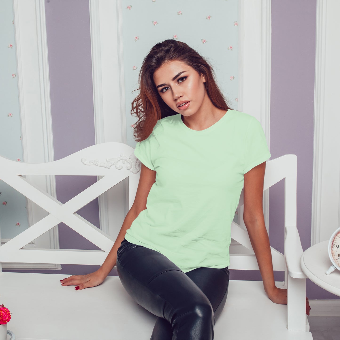 Pastel Green T-Shirt For Women- FlyingCart.pk