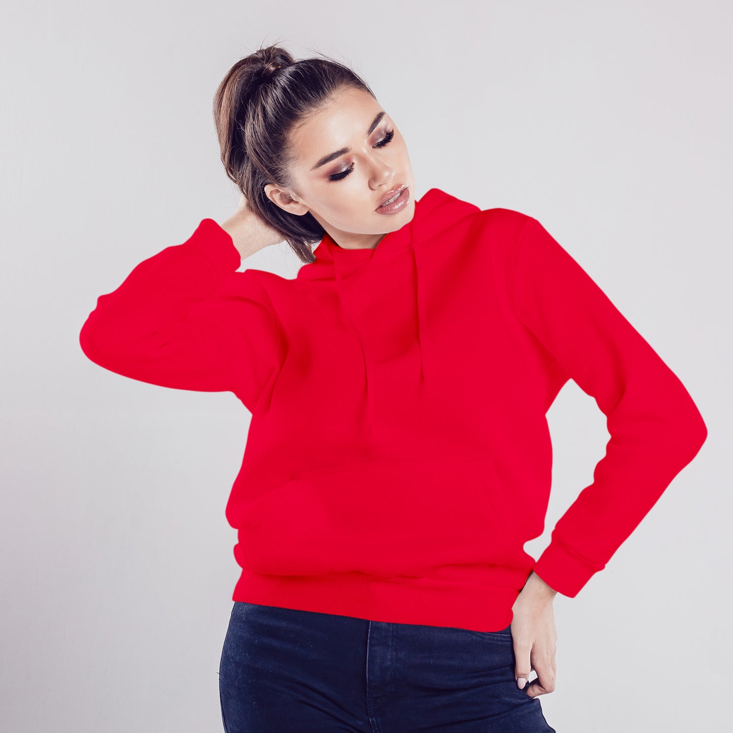 Women Pullover Hoodie Red- FlyingCart.pk