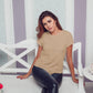 Light Brown T-Shirt For Women- FlyingCart.pk