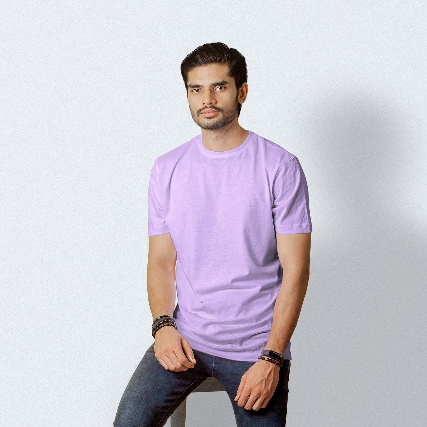 Half Sleeves Light Purple T-shirt For Men - FlyingCart.pk