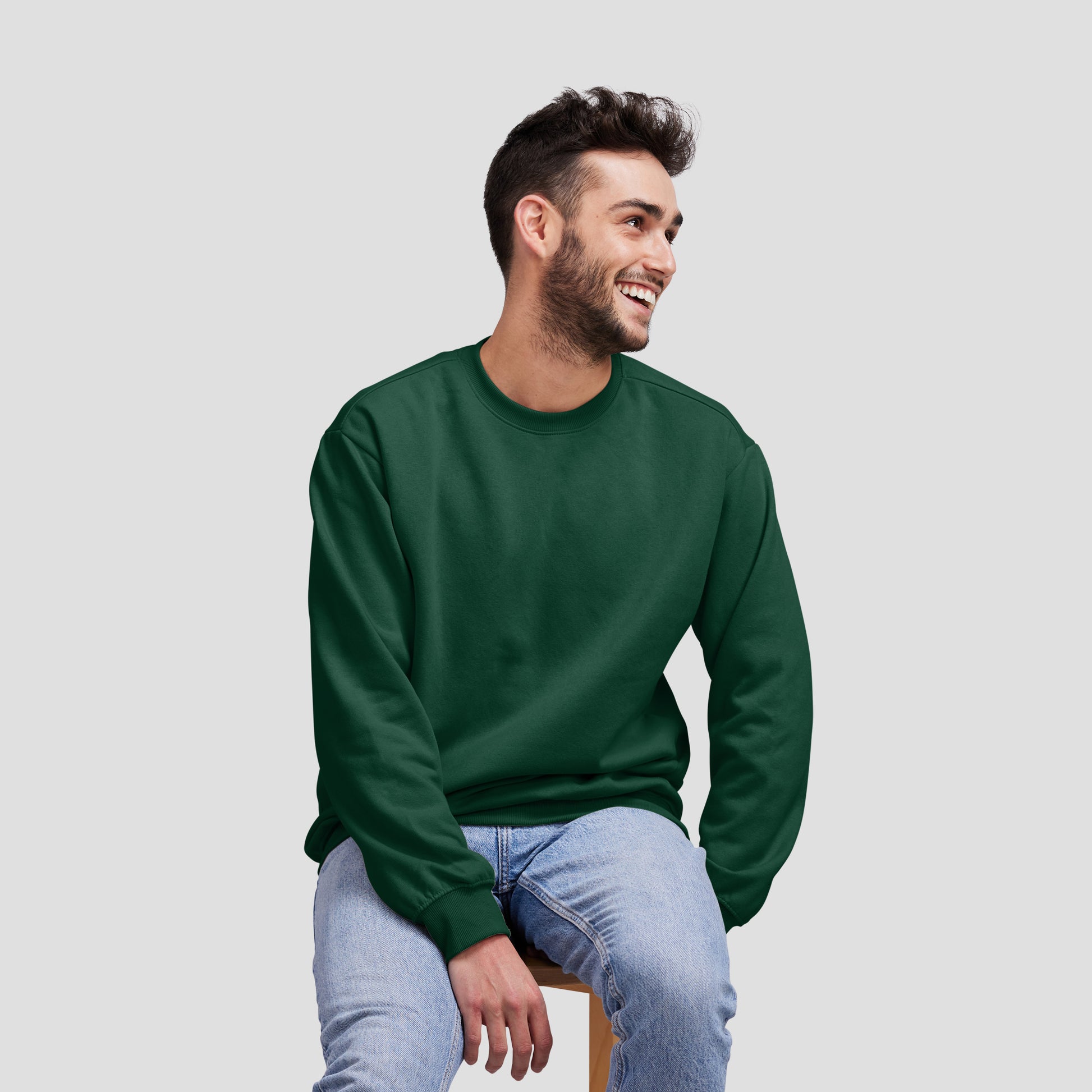 Sweat Shirt Dark Green For Men- FlyingCart.pk