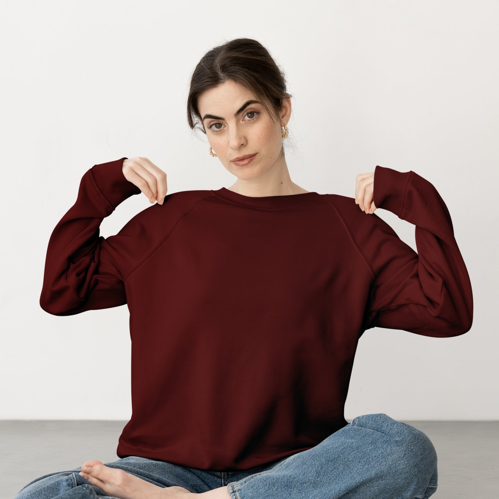 Sweat Shirt Maroon For Women- FlyingCart.pk