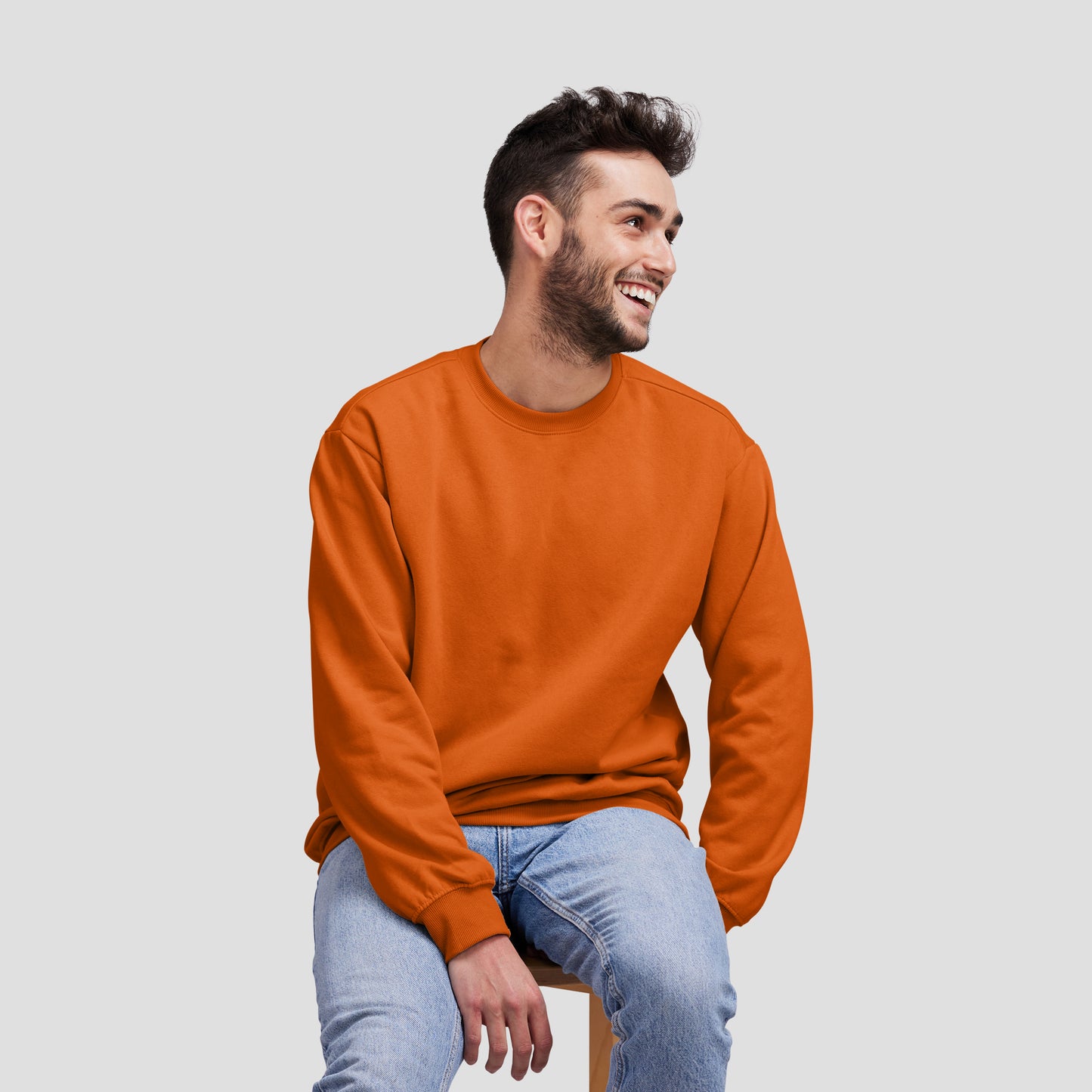 Sweat Shirt Orange For Men- FlyingCart.pk