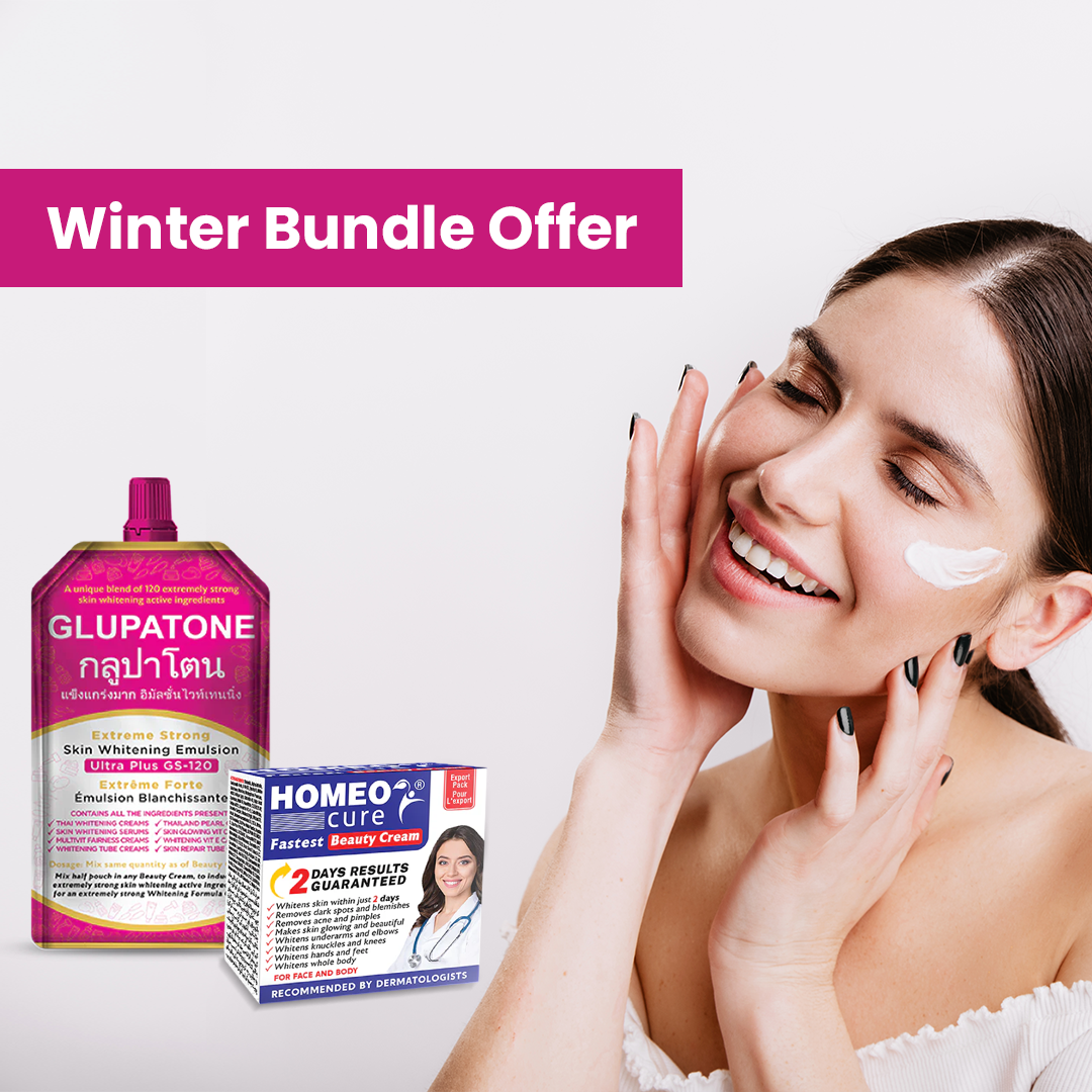 Winter Skin Bundle Offer (Homeo Cure Beauty Cream & Glupatone 50ml)- FlyingCart.pk