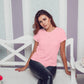 Light Pink T-Shirt For Women- FlyingCart.pk