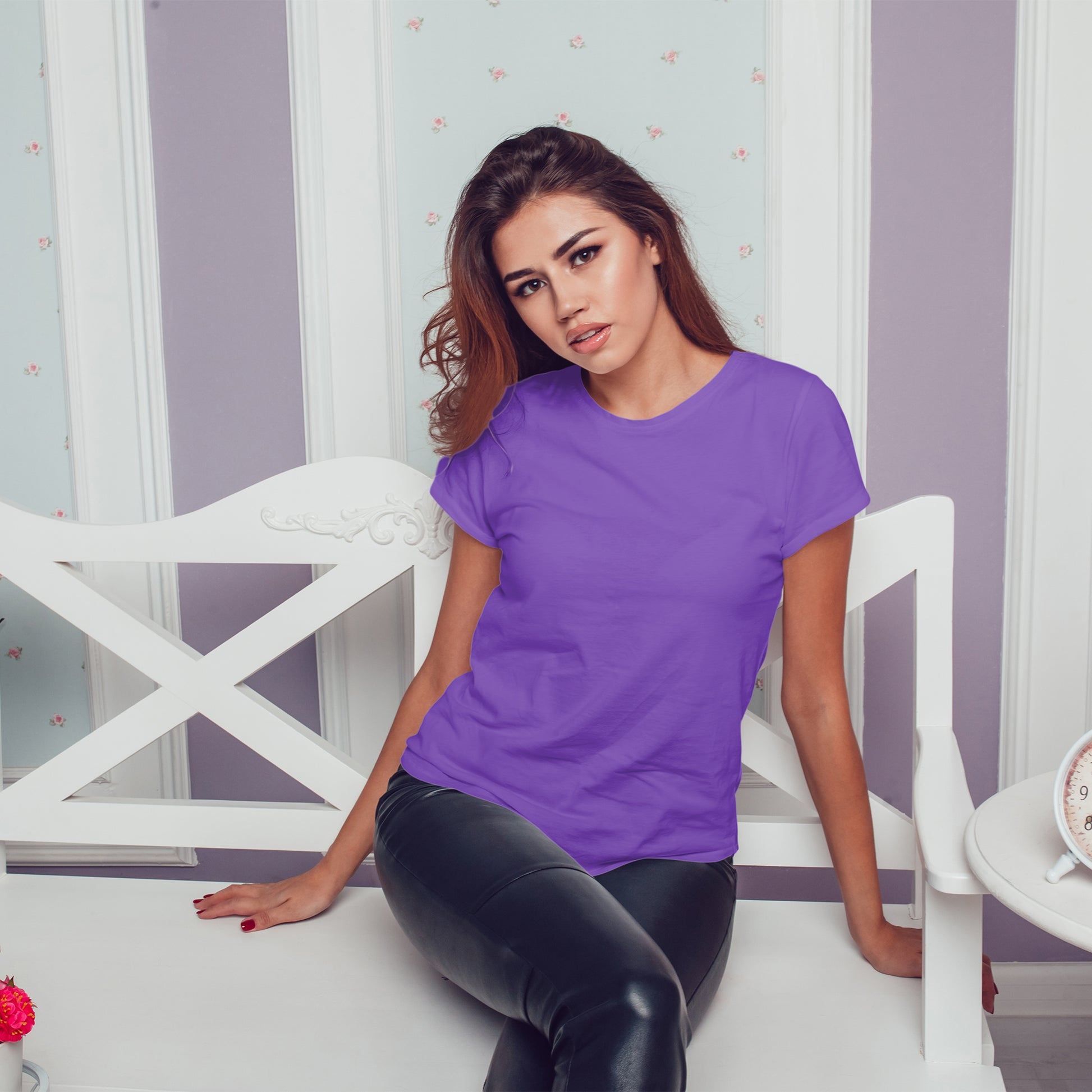 Royal Purple T-Shirt For Women- FlyingCart.pk