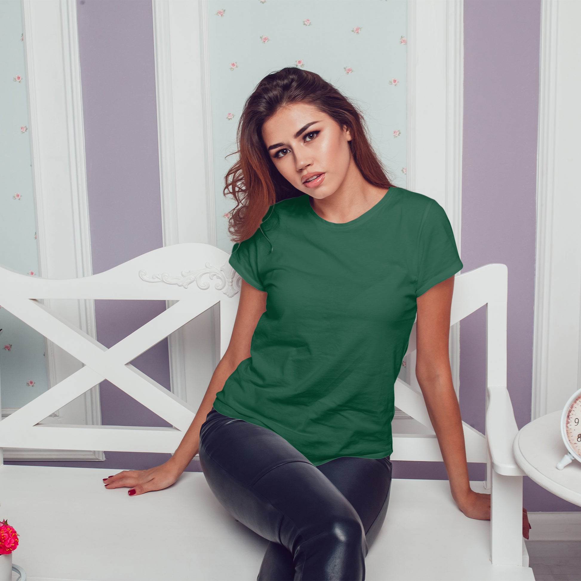 Dark Green T-Shirt For Women- FlyingCart.pk