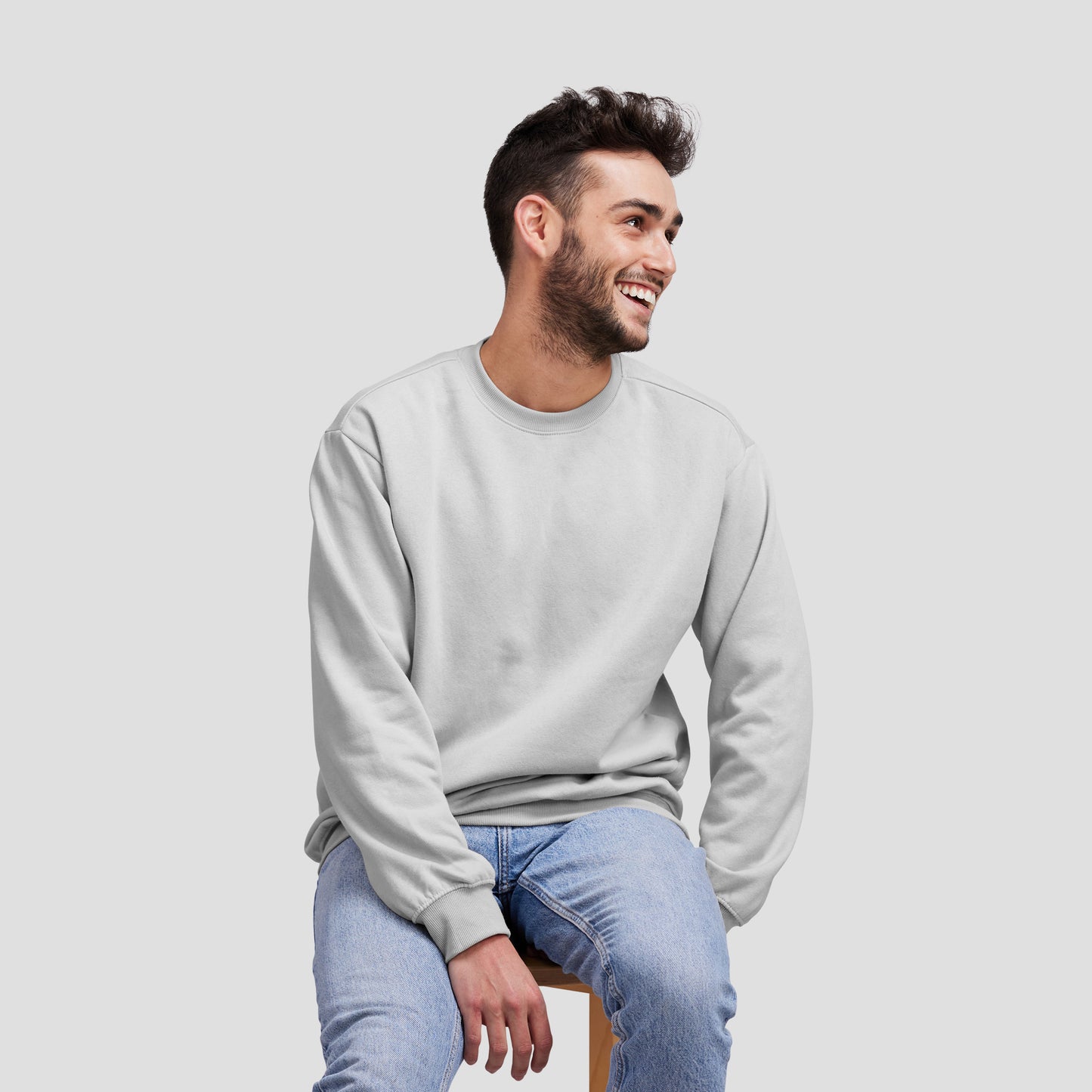 Sweat Shirt White For Men- FlyingCart.pk