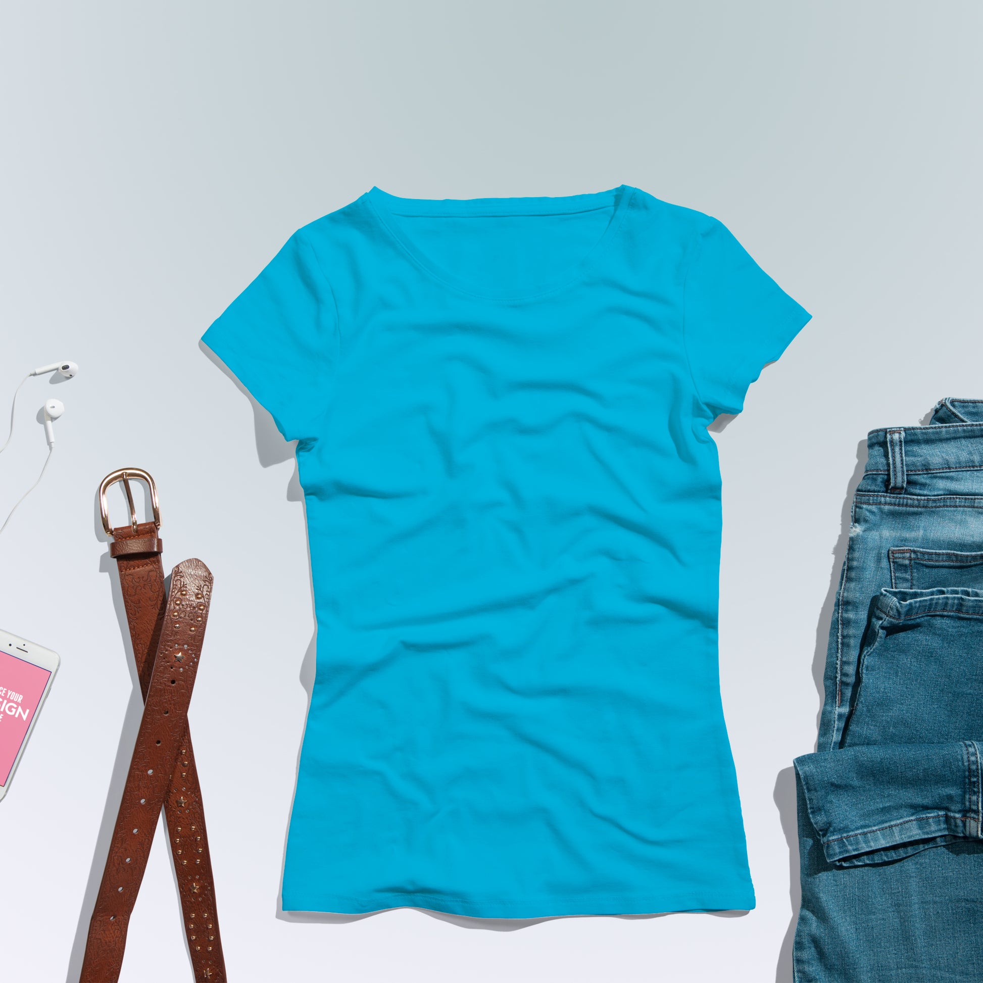 Light Blue T-Shirt For Women- FlyingCart.pk