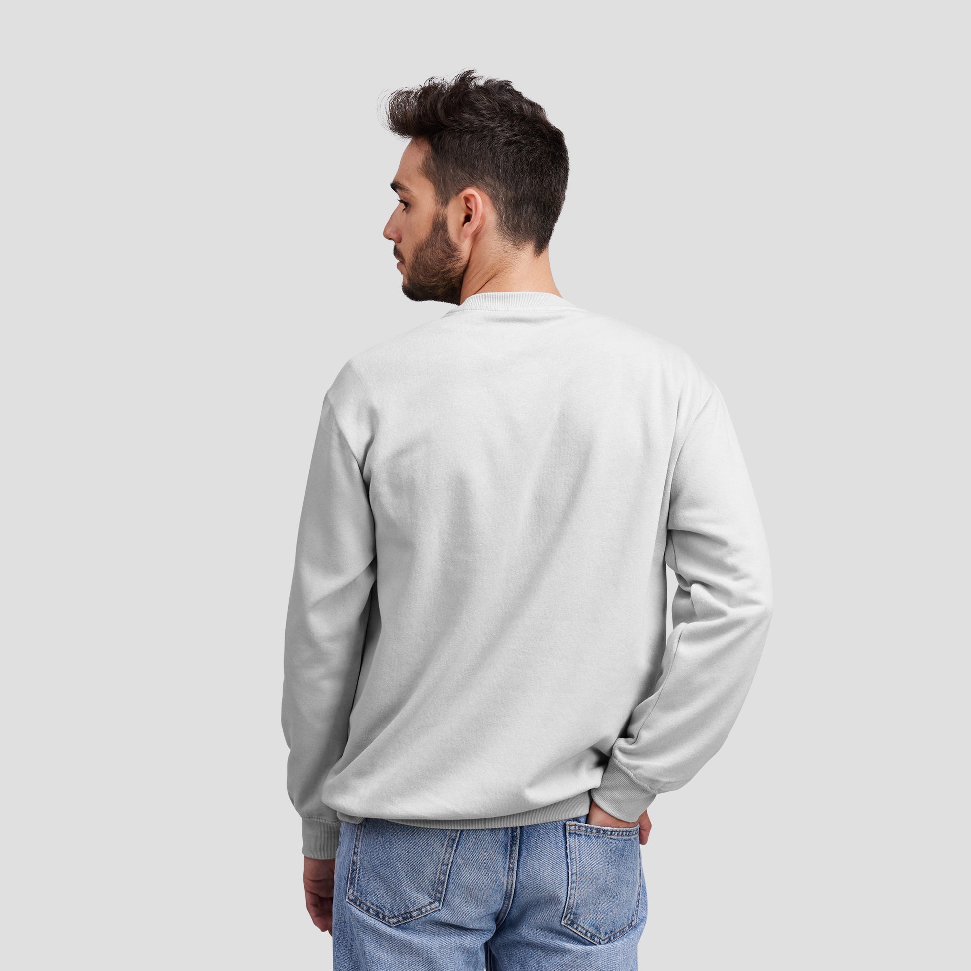 Sweat Shirt White For Men- FlyingCart.pk