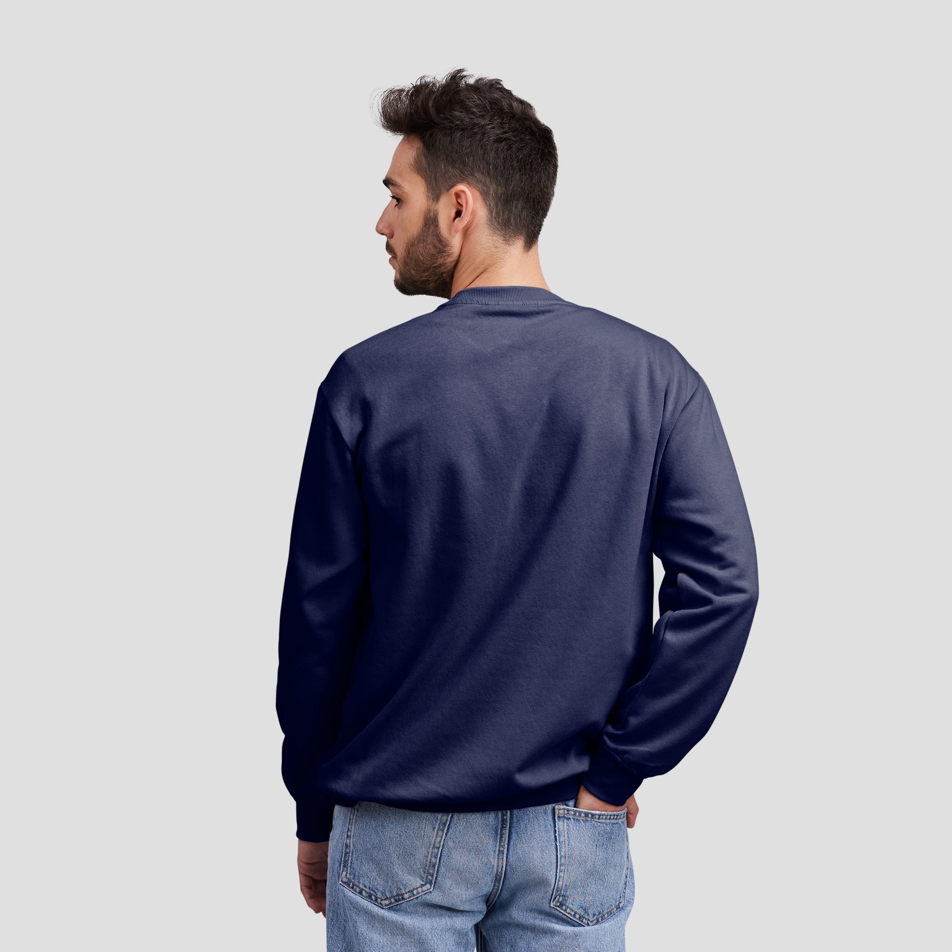 Sweat Shirt Navy Blue For Men- FlyingCart.pk