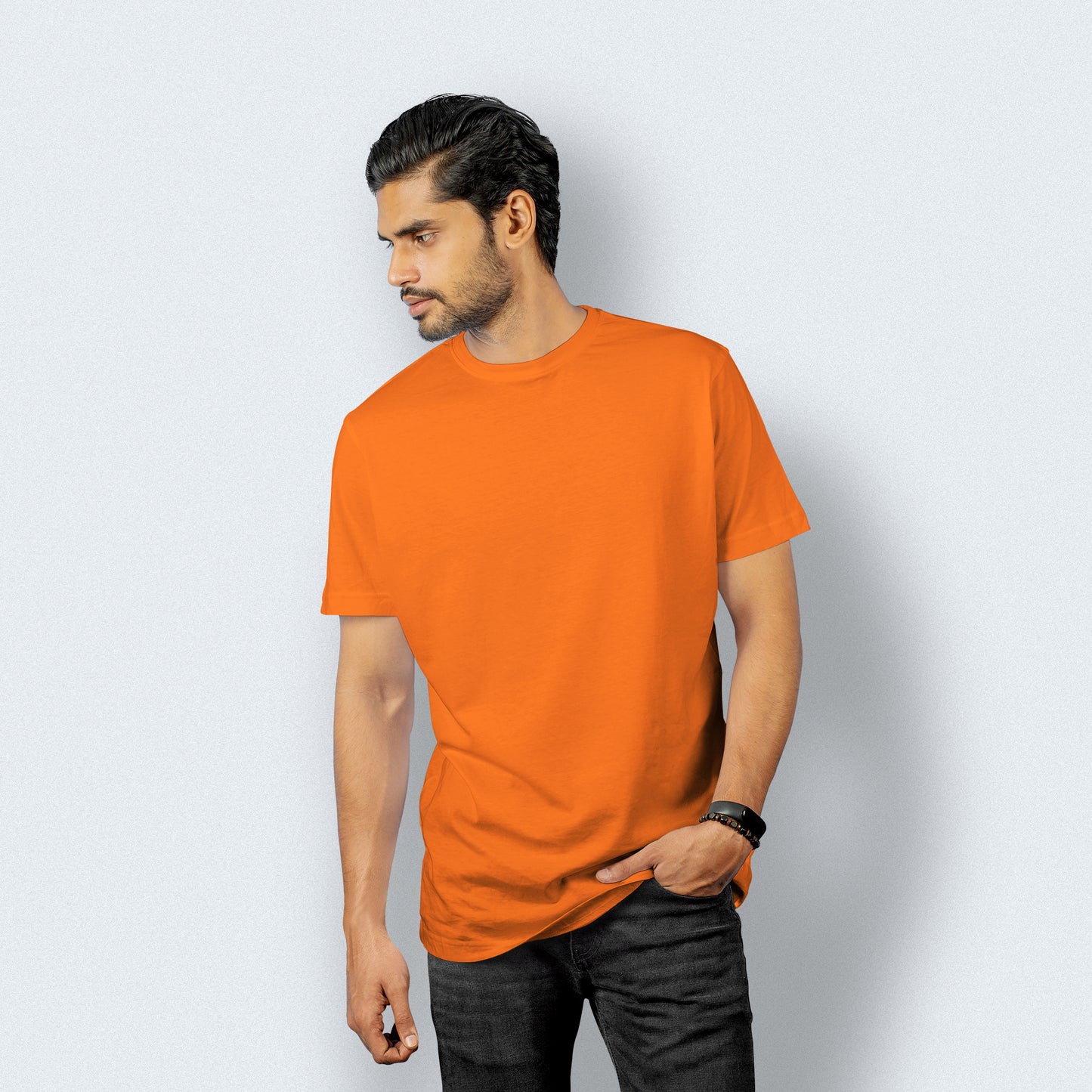 Half Sleeves  Orange T-shirt For Men - FlyingCart.pk