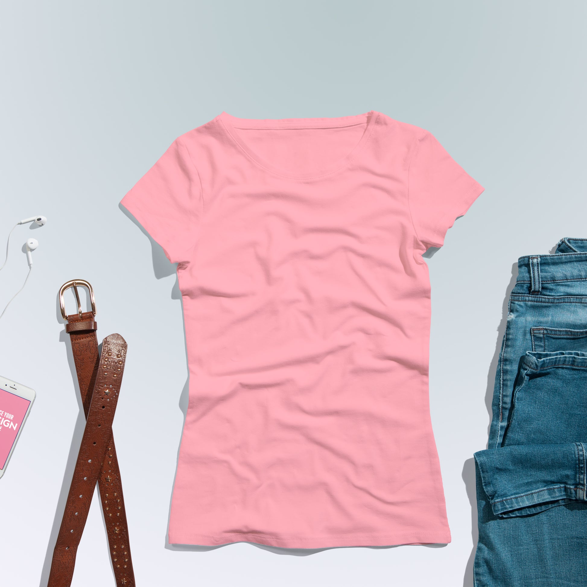 Light Pink T-Shirt For Women- FlyingCart.pk