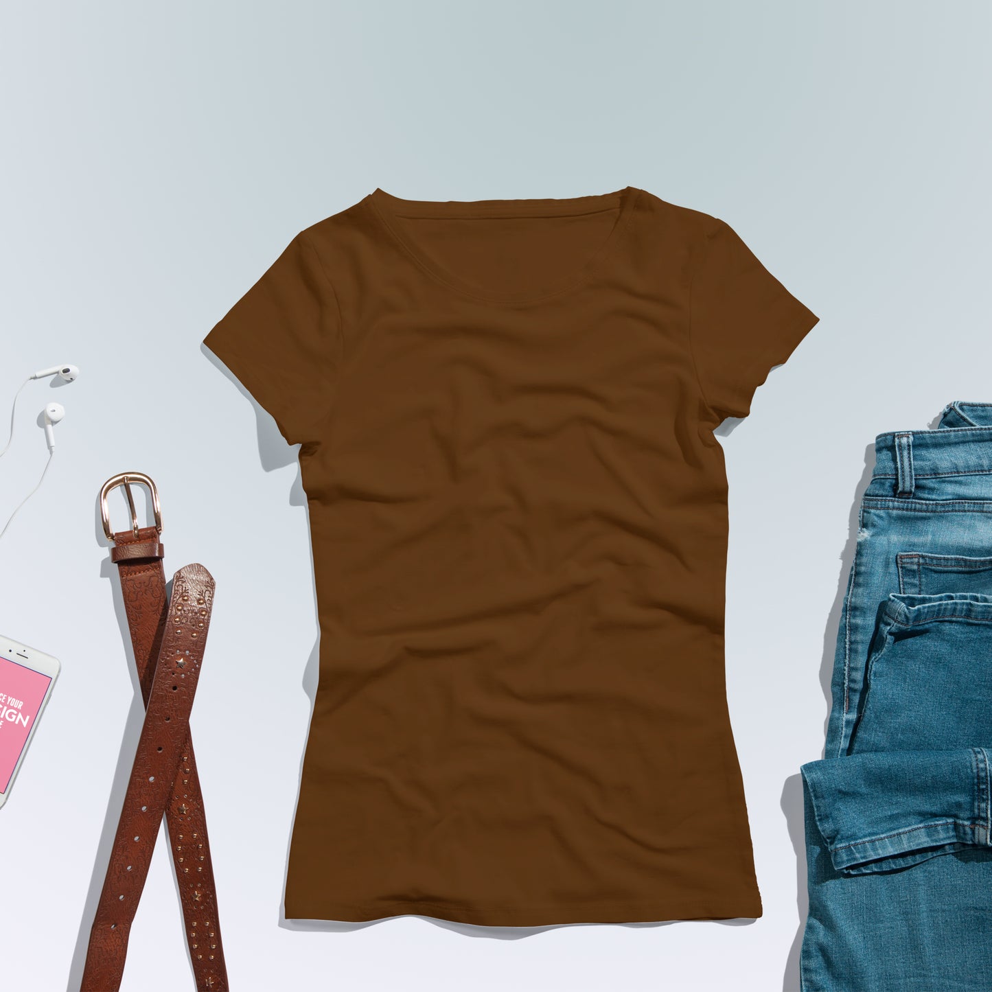 Dark Brown T-Shirt For Women- FlyingCart.pk