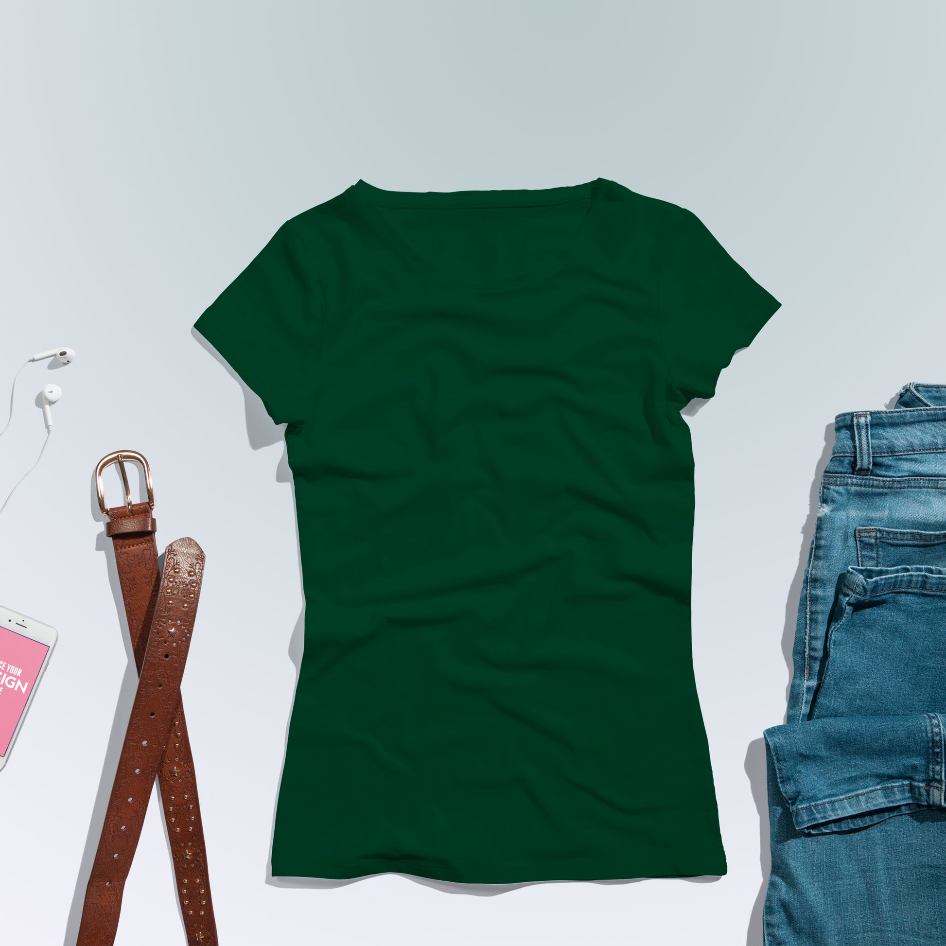 Dark Green T-Shirt For Women- FlyingCart.pk