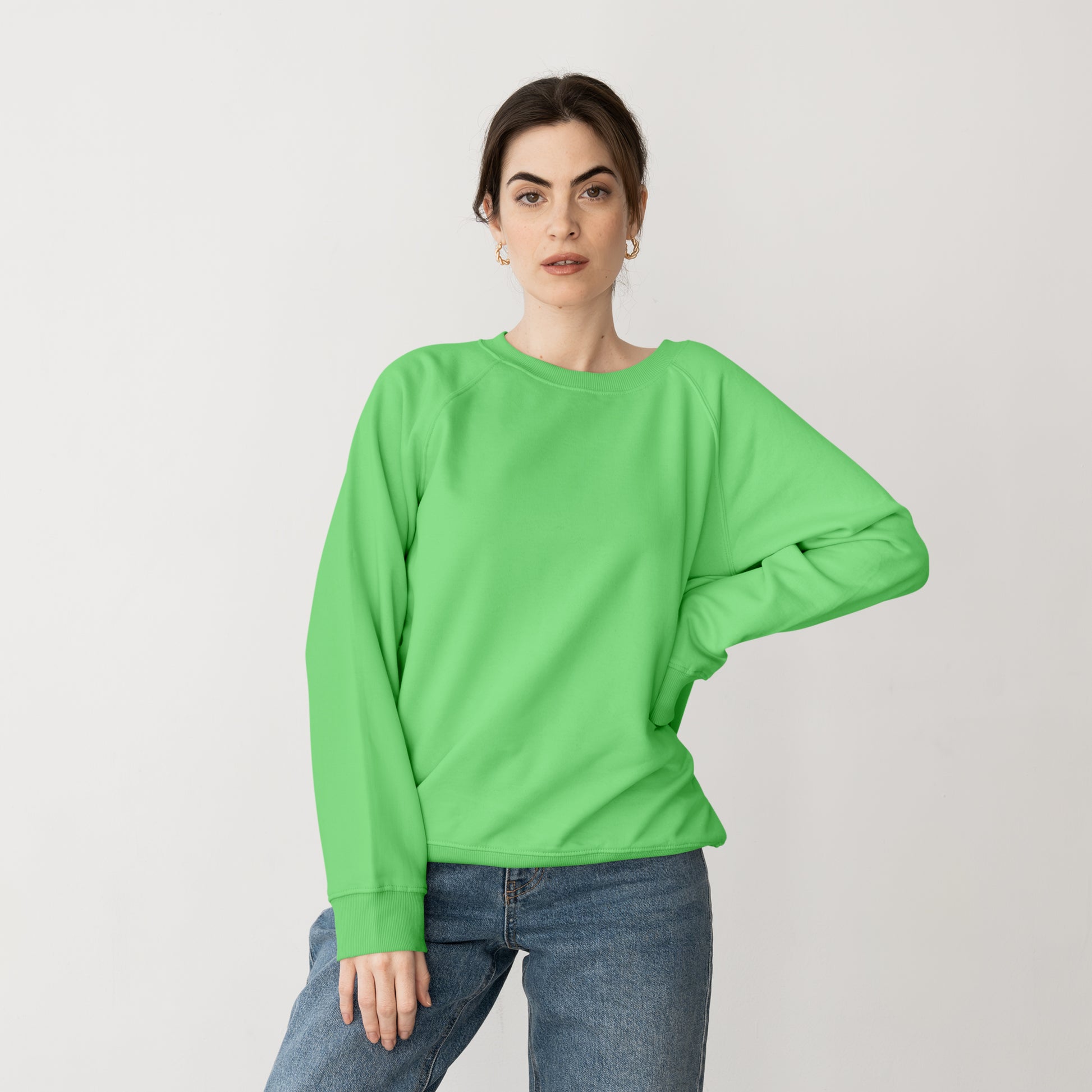 Sweat Shirt Light Green For Women- FlyingCart.pk