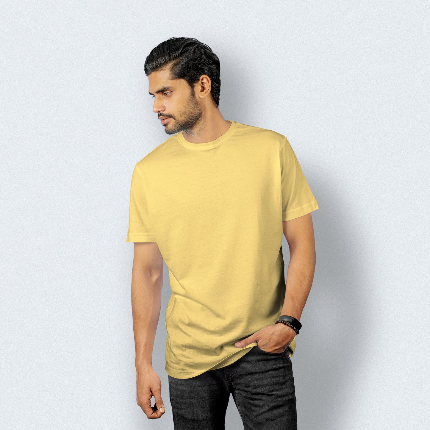 Half Sleeves Mustard T-shirt For Men - FlyingCart.pk