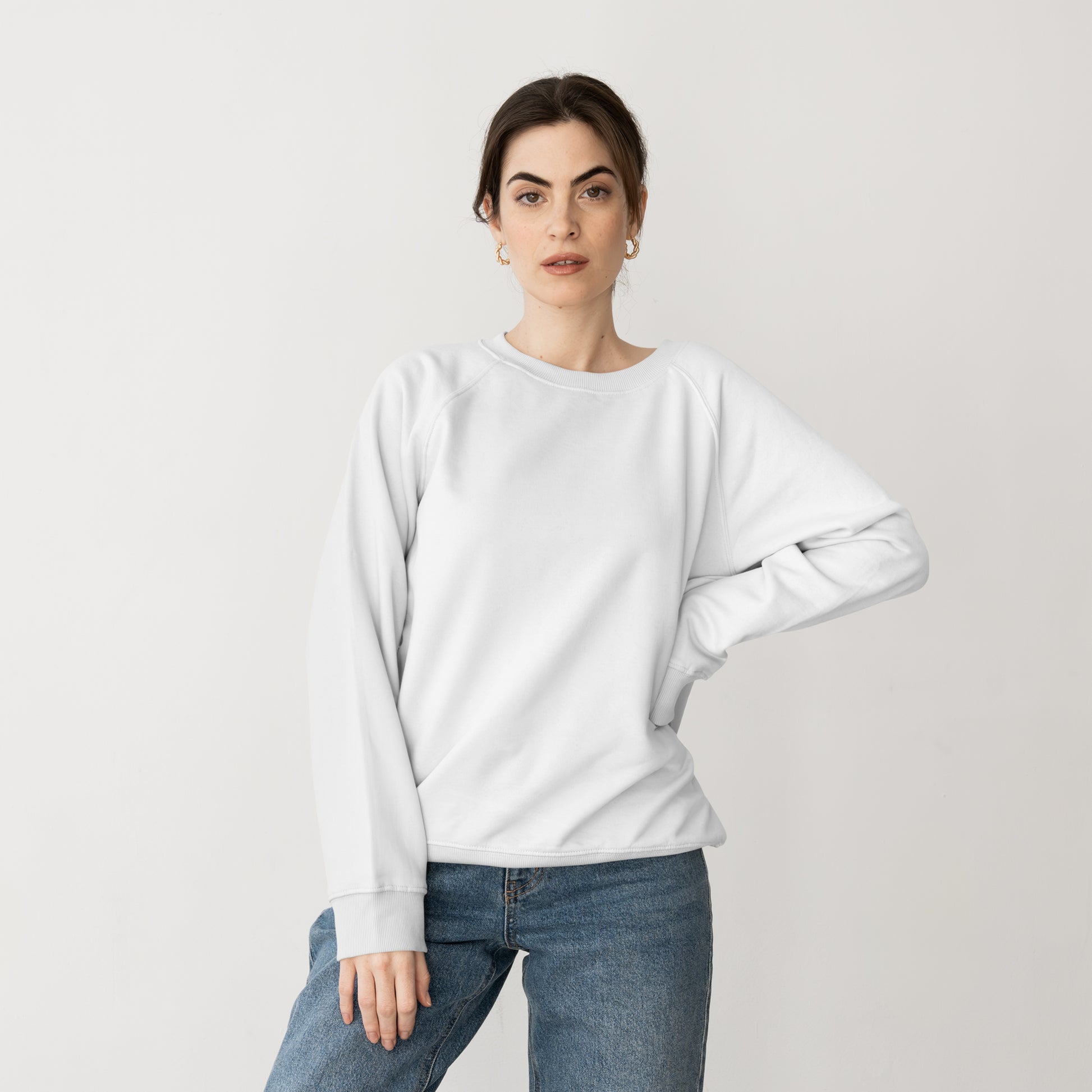 Sweat Shirt White For Women- FlyingCart.pk