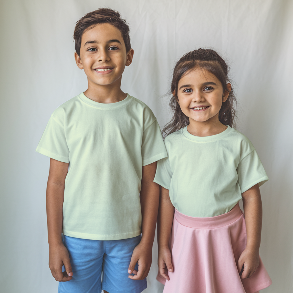 Pastel Green Kids Half Sleeves Unisex T-Shirt- FlyingCart.pk