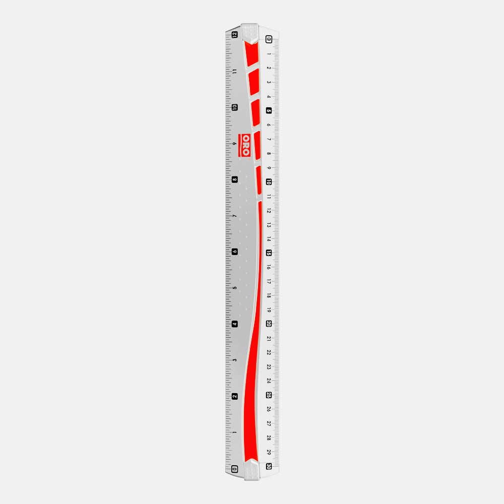 ORO 12 Inch Transparent Ruler - FlyingCart.pk