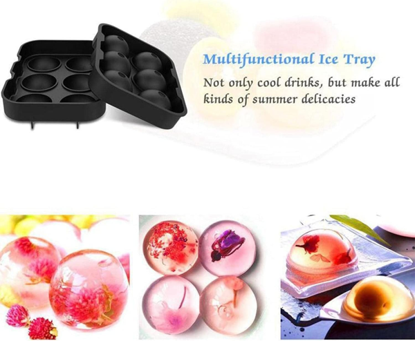 6-Grid Round Ice Cube Maker – Silicone Ice Tray - Flyingcart.pk