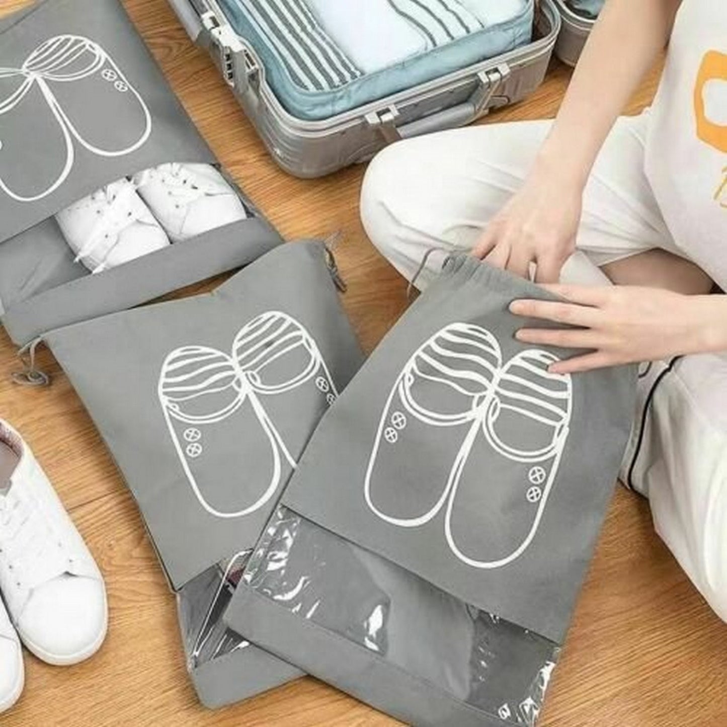 Shoes Storage Bag Portable Space Saving Foldable Shoe Organizer - FlyingCart.pk