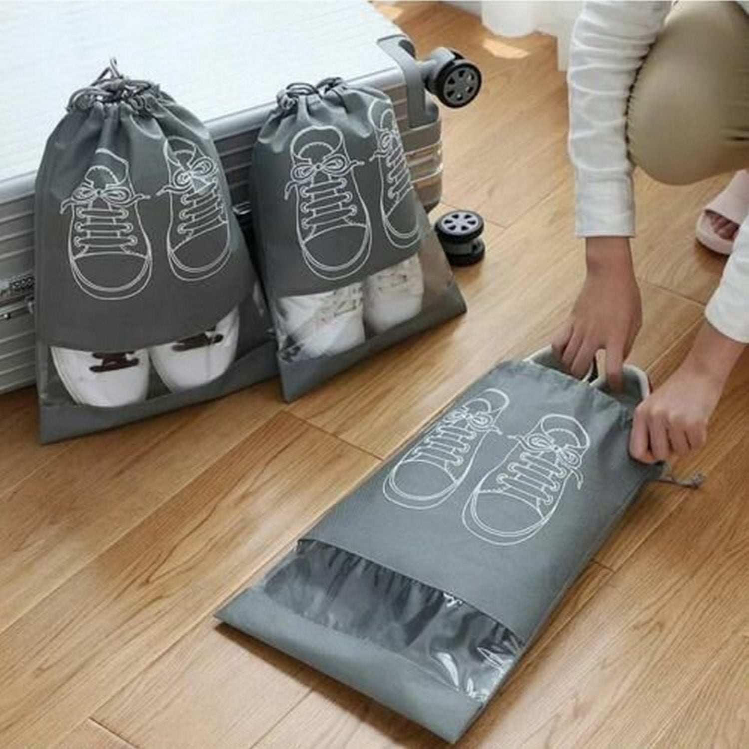 Shoes Storage Bag Portable Space Saving Foldable Shoe Organizer - FlyingCart.pk