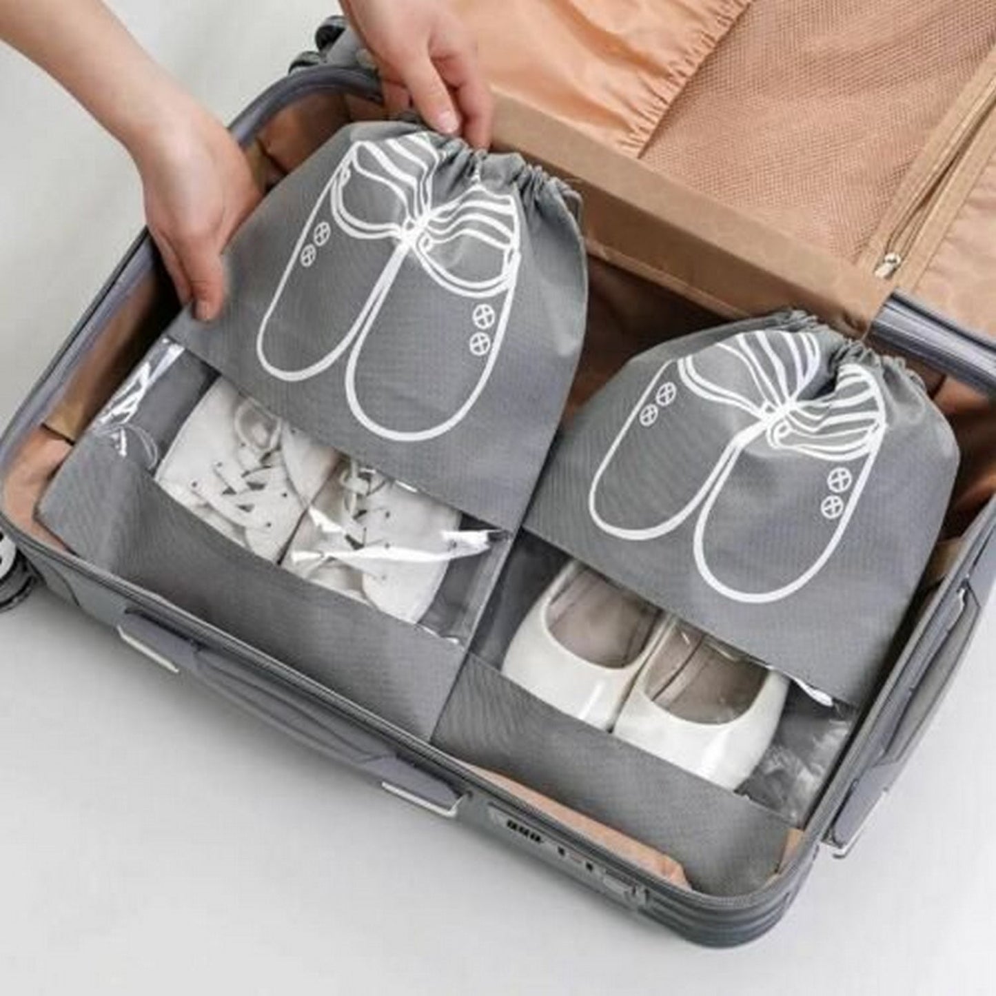 Shoes Storage Bag Portable Space Saving Foldable Shoe Organizer - FlyingCart.pk