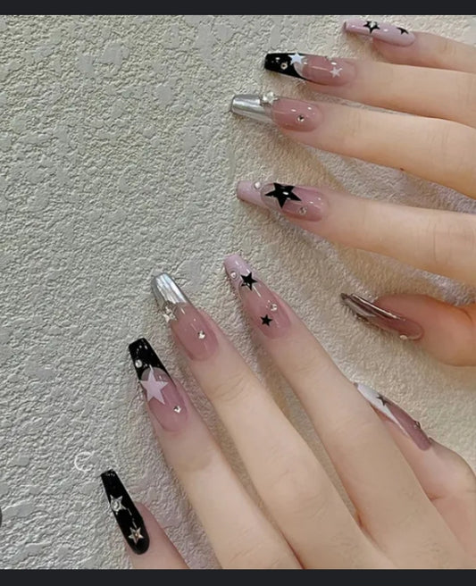 Artificial Nails for Women with Sticking Dots – Stylish, Easy-to-Apply, and Reusable (Random Designs - Flyingcart.pk