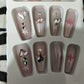 Artificial Nails for Women with Sticking Dots – Stylish, Easy-to-Apply, and Reusable (Random Designs - Flyingcart.pk