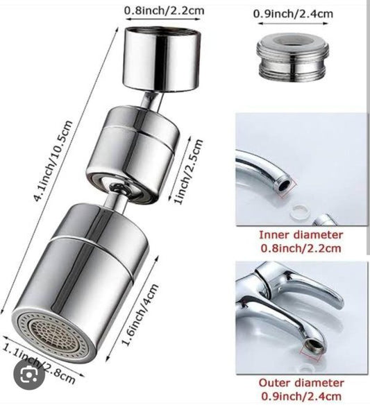 1080° Rotatable Faucet Aerator – Splash Filter & Water-Saving Tap Nozzle