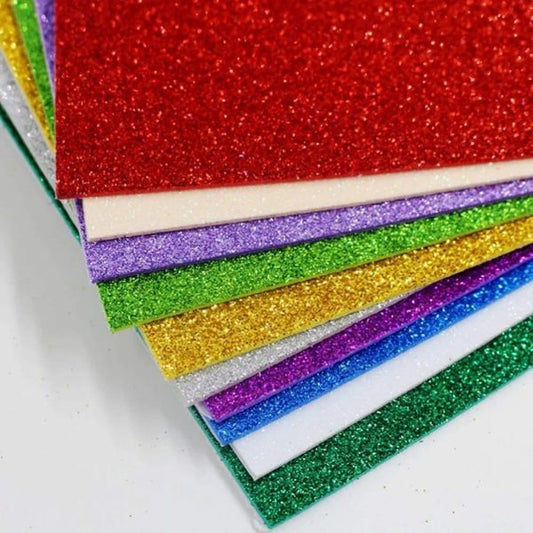 10pcs-glitter-foam-sheets-premium-a4-eva-craft-adhesive-glitter-paper-for-diy-scrapbooking-school-projects-1-flyingcart.pk