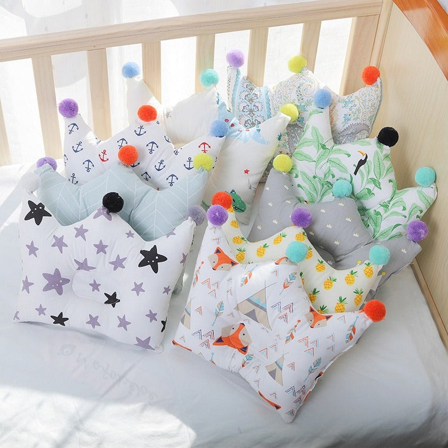 Newborn Baby Cartoon Shape Pillow Protect Baby Bedding Cushion - FlyingCart.pk