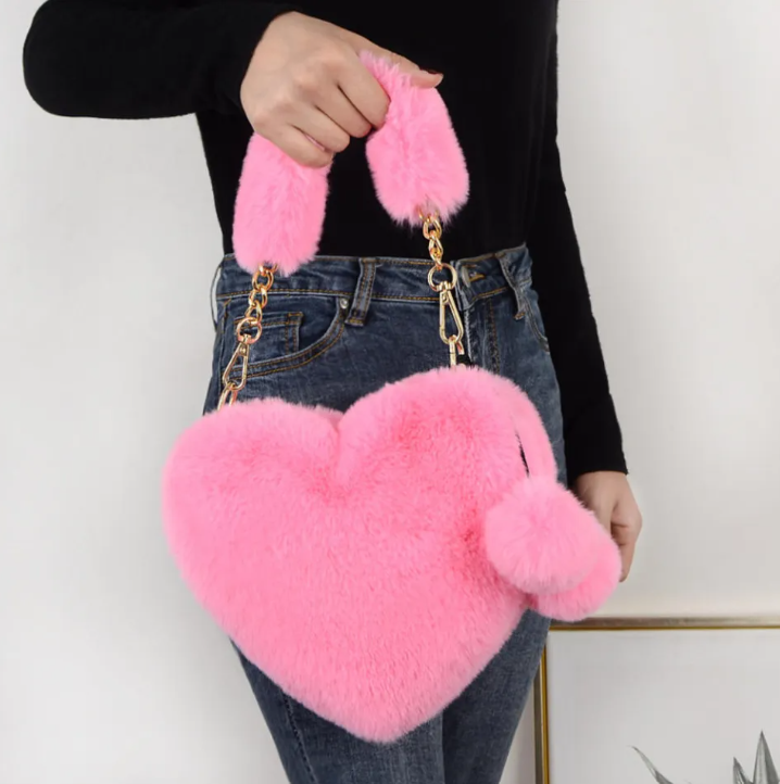 imported heart-shaped women bag / Long chain shoulder bag-FlyingCart.pk