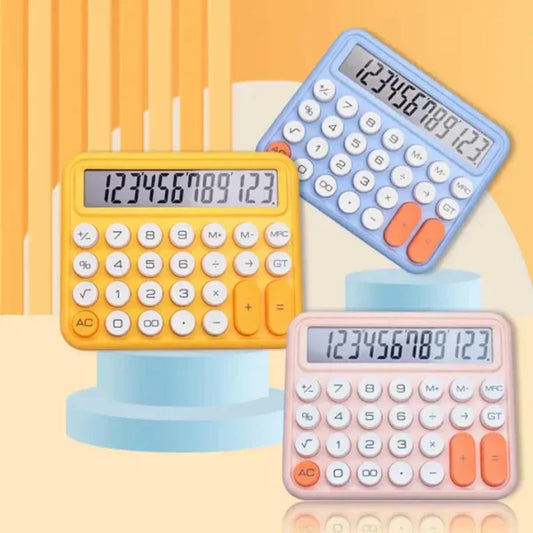 12 Digits Keyboard Style Calculator – Mechanical Buttons for Desktop Financial Accounting - Flyingcart.pk