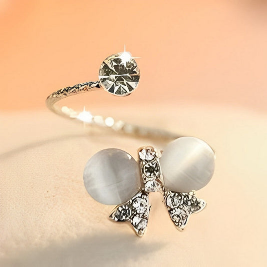 Elegant Zircon Adjustable Ring Open Finger Ring Adjustable Jewellery - FlyingCart.pk