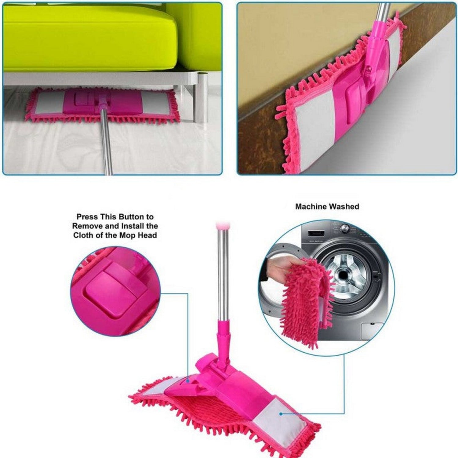 Flat Microfiber Floor Cleaning Mop - FlyingCart.pk