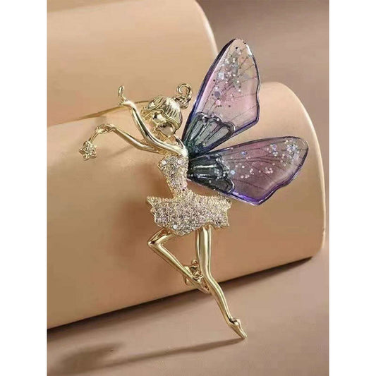 Pins Brooches Luxury Transparent Wings Fairy Brooch Elegant Zirconia Flying Fairy Pin Brooch - FlyingCart.pk
