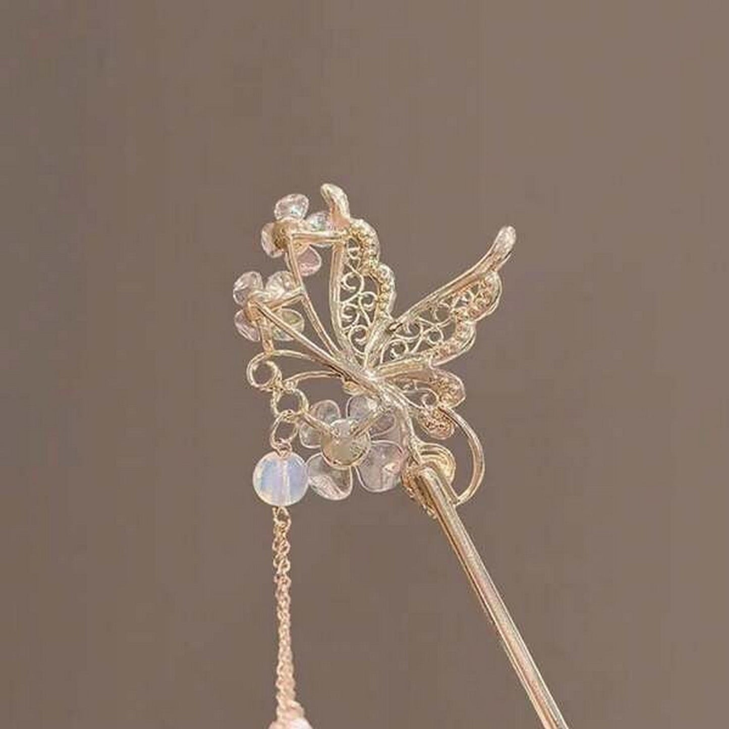 Vintage Style Butterfly Hairpin Flower Design Hair Stick - FlyingCart.pk