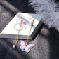 Pearl And Butterfly Dangle Wing Earrings - FlyingCart.pk