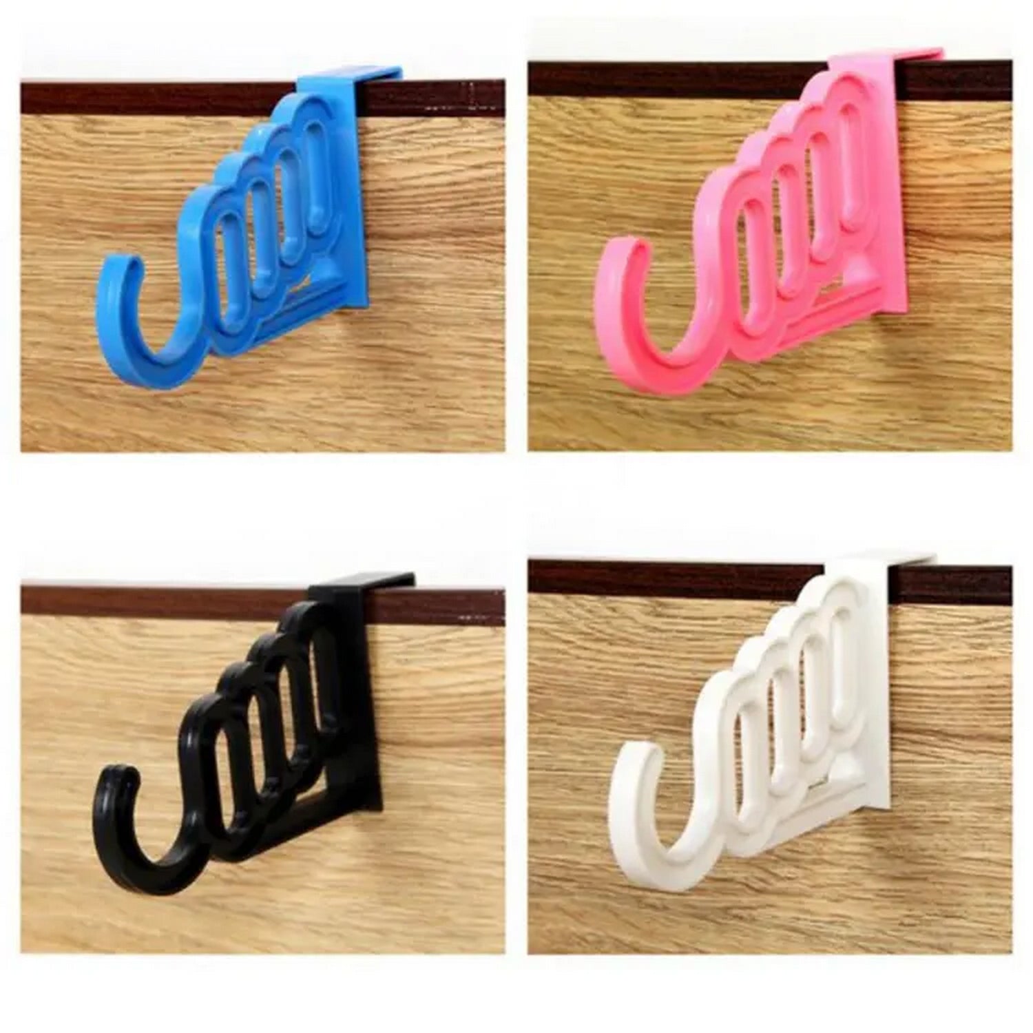 Clothes Hanger 4-Hole Over Door Hanging Mini Plastic Hook Hanger - FlyingCart.pk