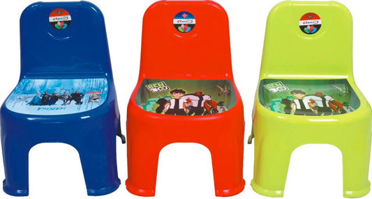 1 Piece Durable Plastic Multiple Character Kids Chair- FlyingCart.pk